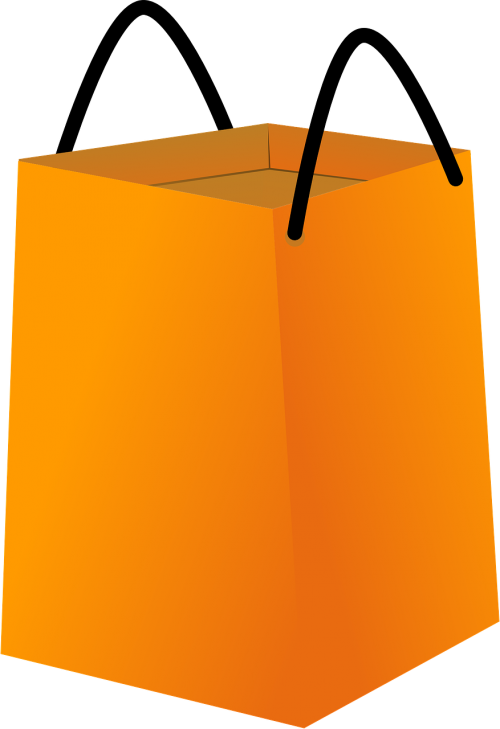 shopping bag orange empty