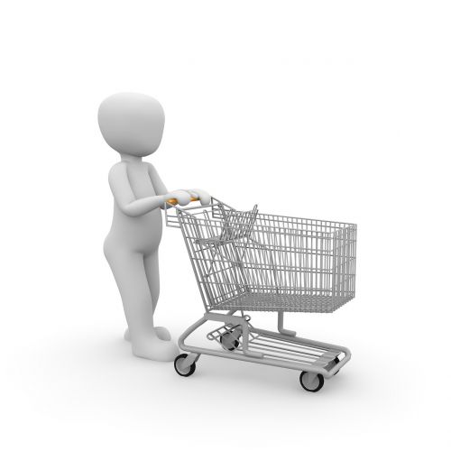 shopping cart shopping chrome steel