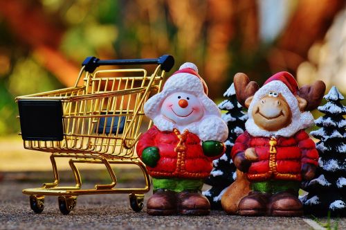 shopping cart christmas shopping