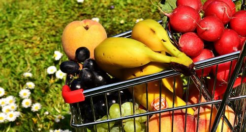 shopping cart healthy shopping fruit