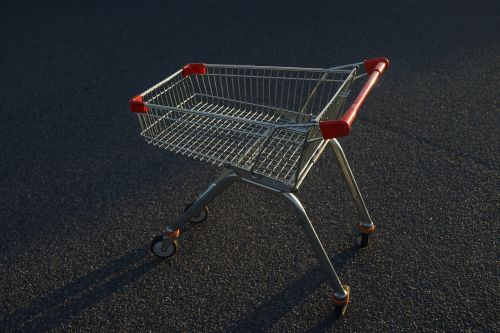 shopping cart empty supermarket