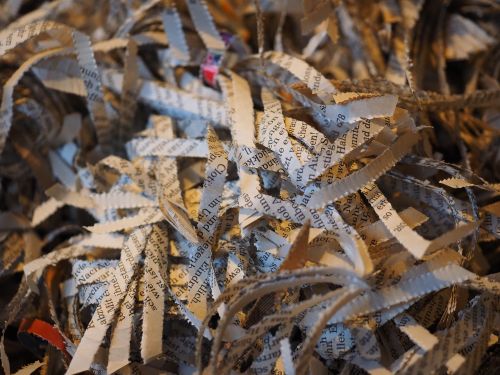 shredder crushed paper