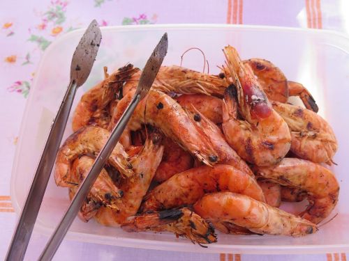 shrimps bbq food