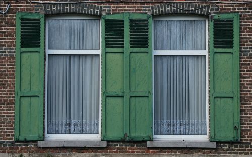 shutters green window