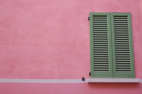 shutters window pink