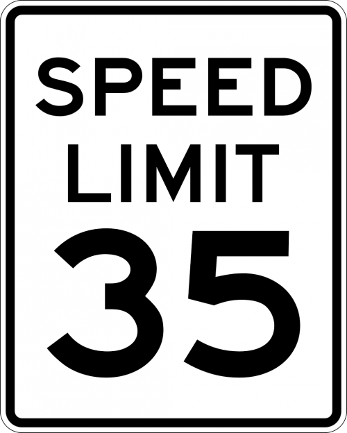 sign speed limit 35 miles