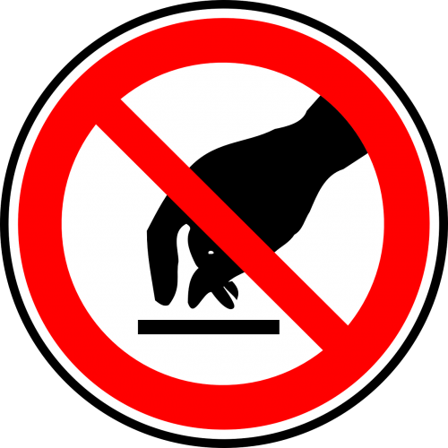 sign do not touch touching forbidden
