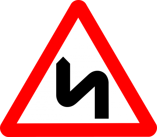 sign zigzag road