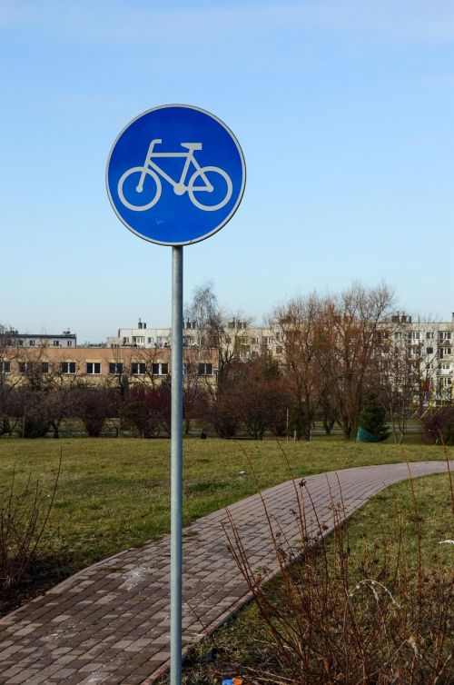 sign bike road