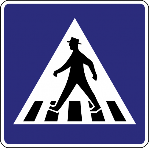 sign pedestrian crossing caution