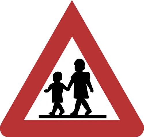 sign children caution