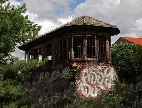 signal box  house  abandoned
