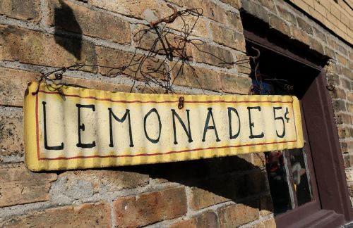 signs lemonade brick