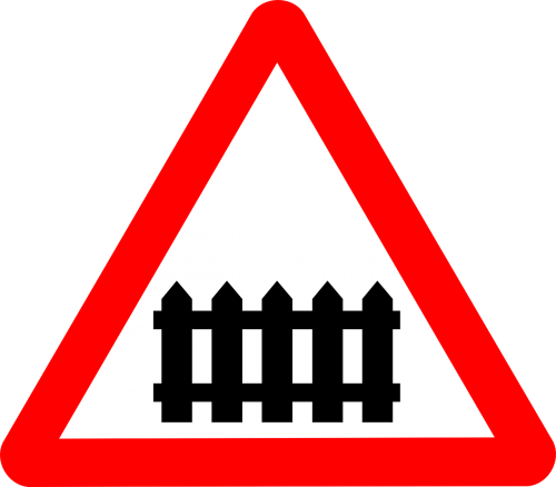 signs road railway crossing