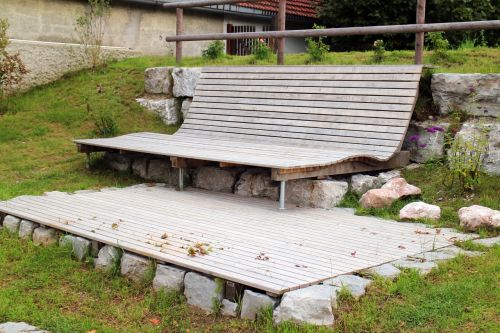 silence lay wooden bench bank