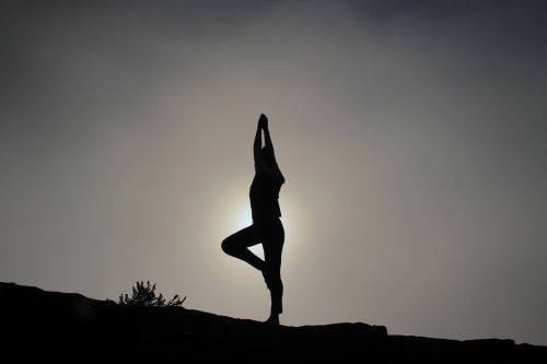 yoga pose silhouette person