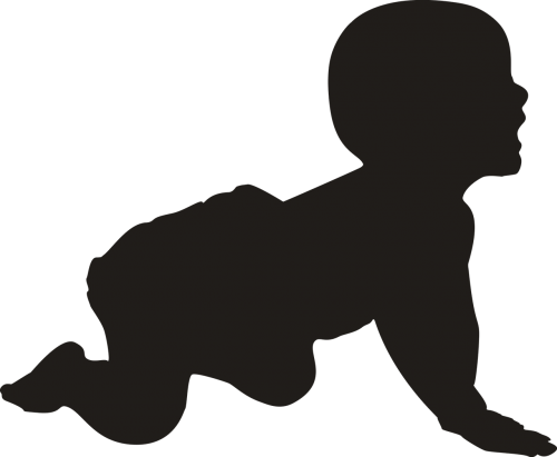 crawling person silhouette