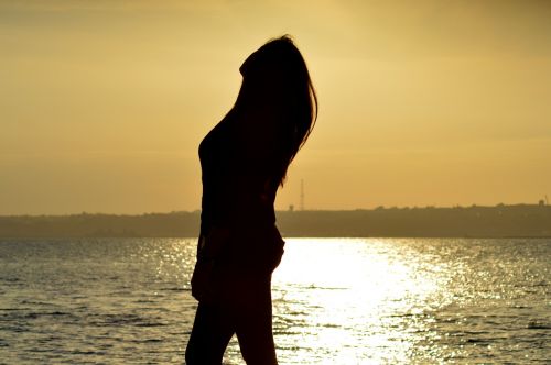 silhouette woman girl