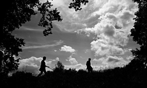 silhouette people silhouettes sky