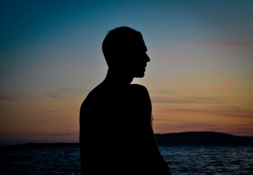 silhouette beach sunset