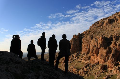 silhouette people landscape