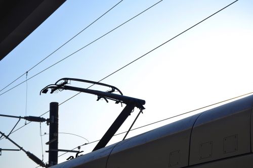 silhouette pantograph train crash