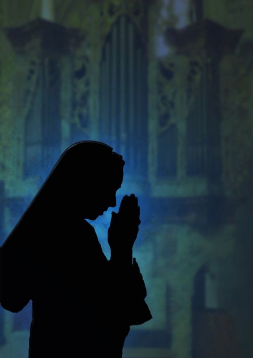 silhouette nun religious sister