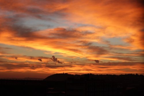 silhouette sunrise sky