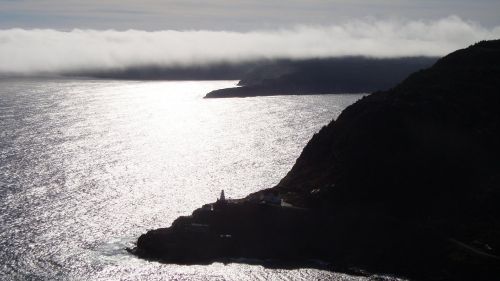 silhouette mist ocean