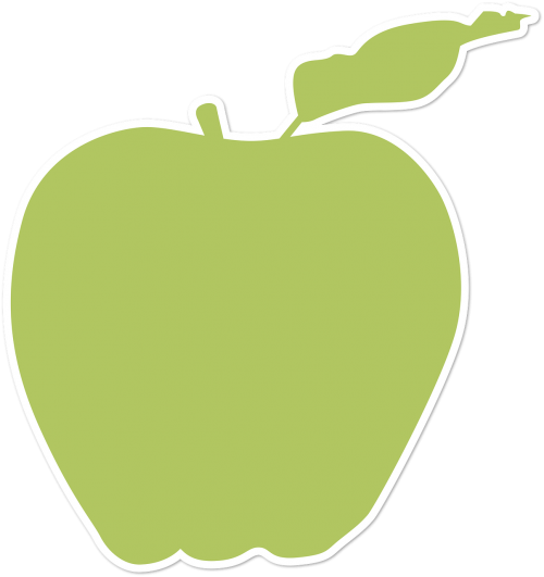 silhouette apple fruit