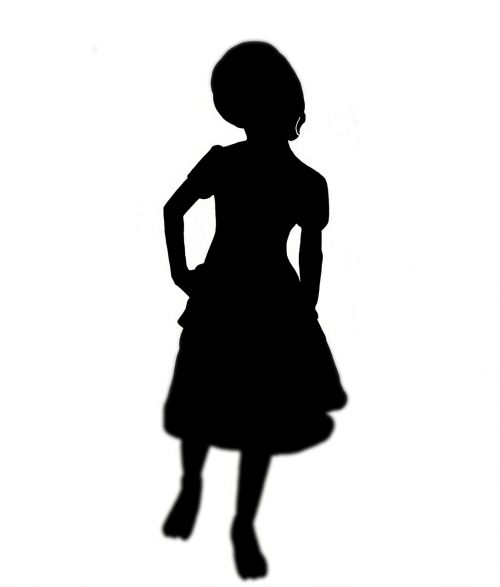 silhouette girls children