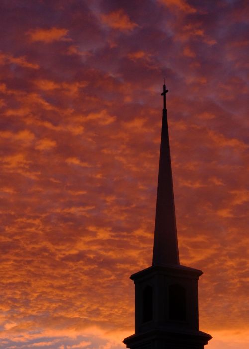 silhouette church steeple church