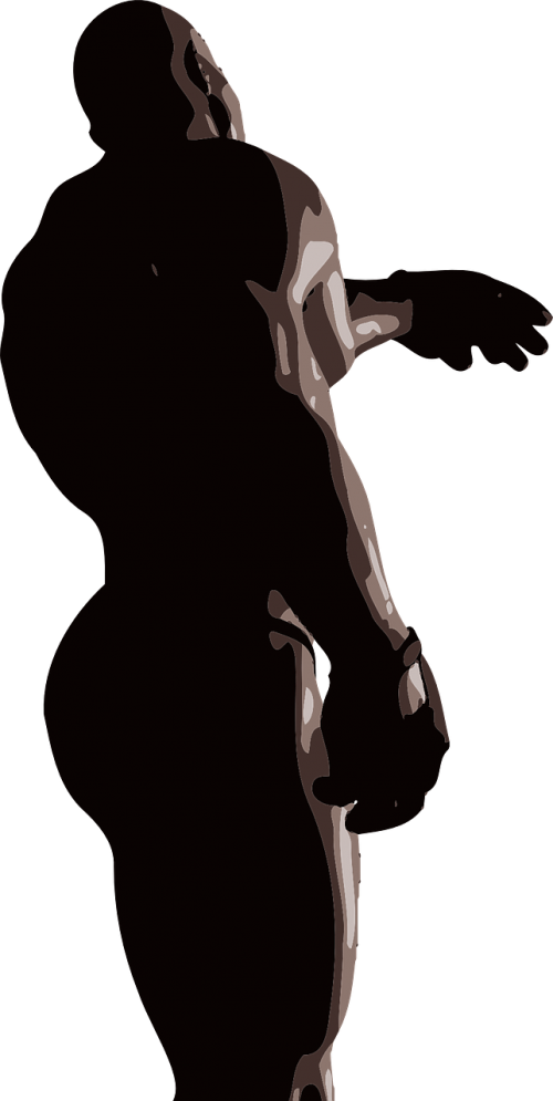 silhouette man bodybuilder