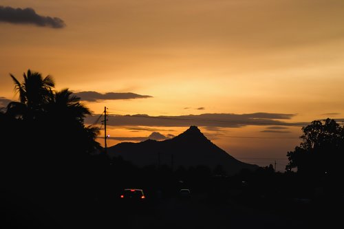 silhouette  mountain  hill