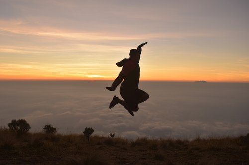 silhouette  person  sunrise