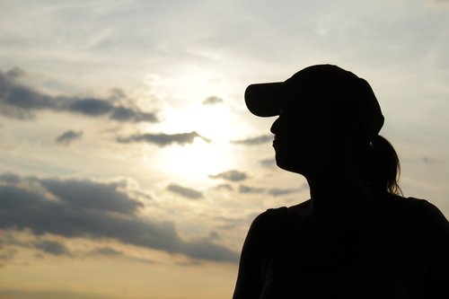 silhouette  portrait  woman