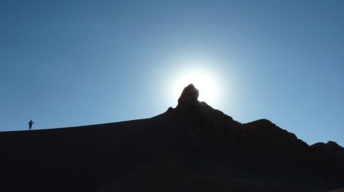 silhouette hiker walker