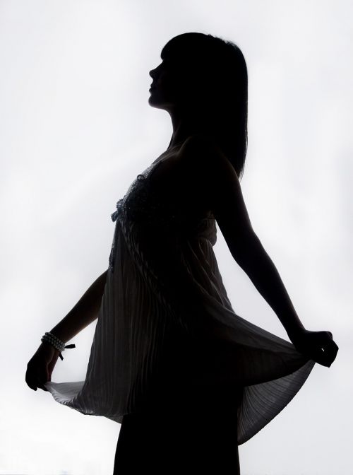 silhouette girl model