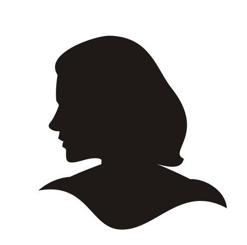 silhouette head cameo woman