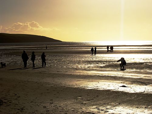 Silhouette Beach People