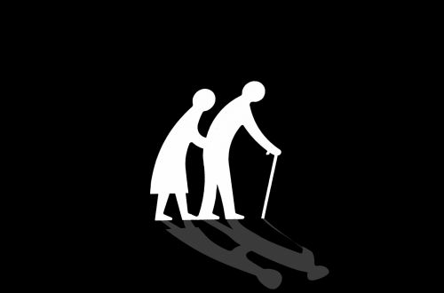 Silhouette Of Old People