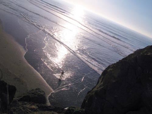 Silhouette On Beach