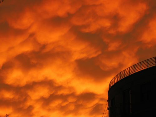 silo orange sky