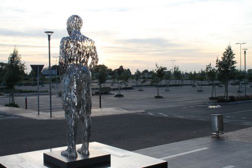 silver sunrise sculpture