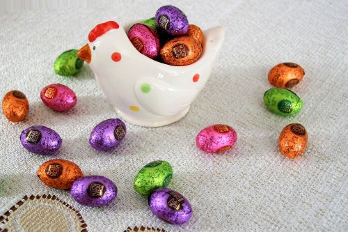 silver chocolates eggs