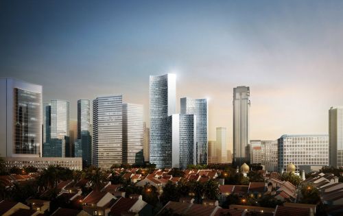 singapore digital art skyscrapers