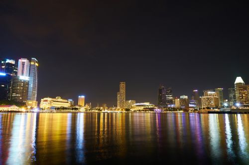 singapore buildings long exposure
