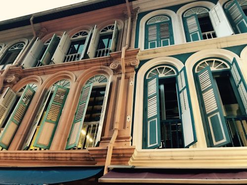 singapore window colorful houses