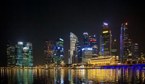 singapore commercial night view
