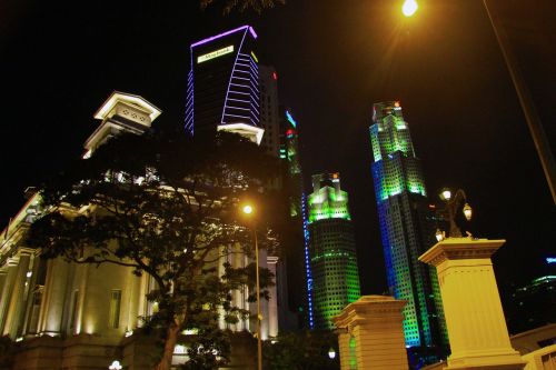 singapore night seaside